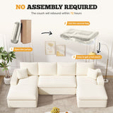 Modular Convertible Eco-Friendly Square Velvet Sectional Sofa Deep Seats Vacuum Packed Oversized Design Includes Pillows for