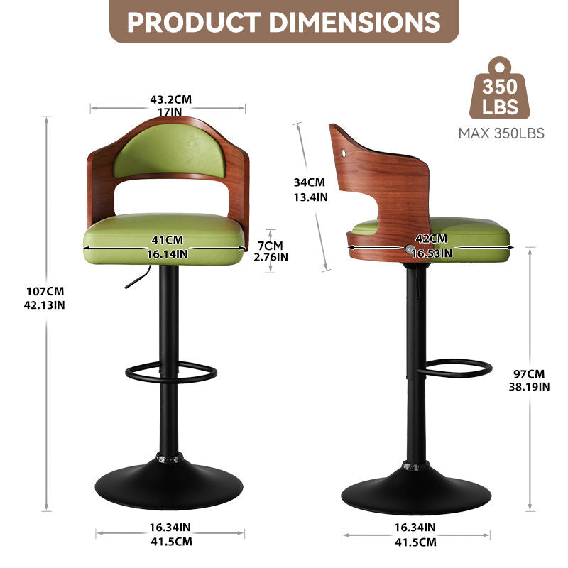 Dual Color Rustic Modern Height Adjustable Swivel Durable Material Steady Bar Stool for Hotel and Home Bar Commercial Use