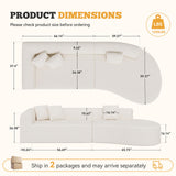 Modular Extendable Massage Sectional Sofa Modern Cloud Curved Design Deep Seat Chenille Covered Sponge Oversized Sofa