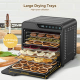 Food Dehydrator, 8-Tray Stainless Steel Jerky Dehydrator, 625W Food Dryer with Adjustable Timer & Temperature, - view 5