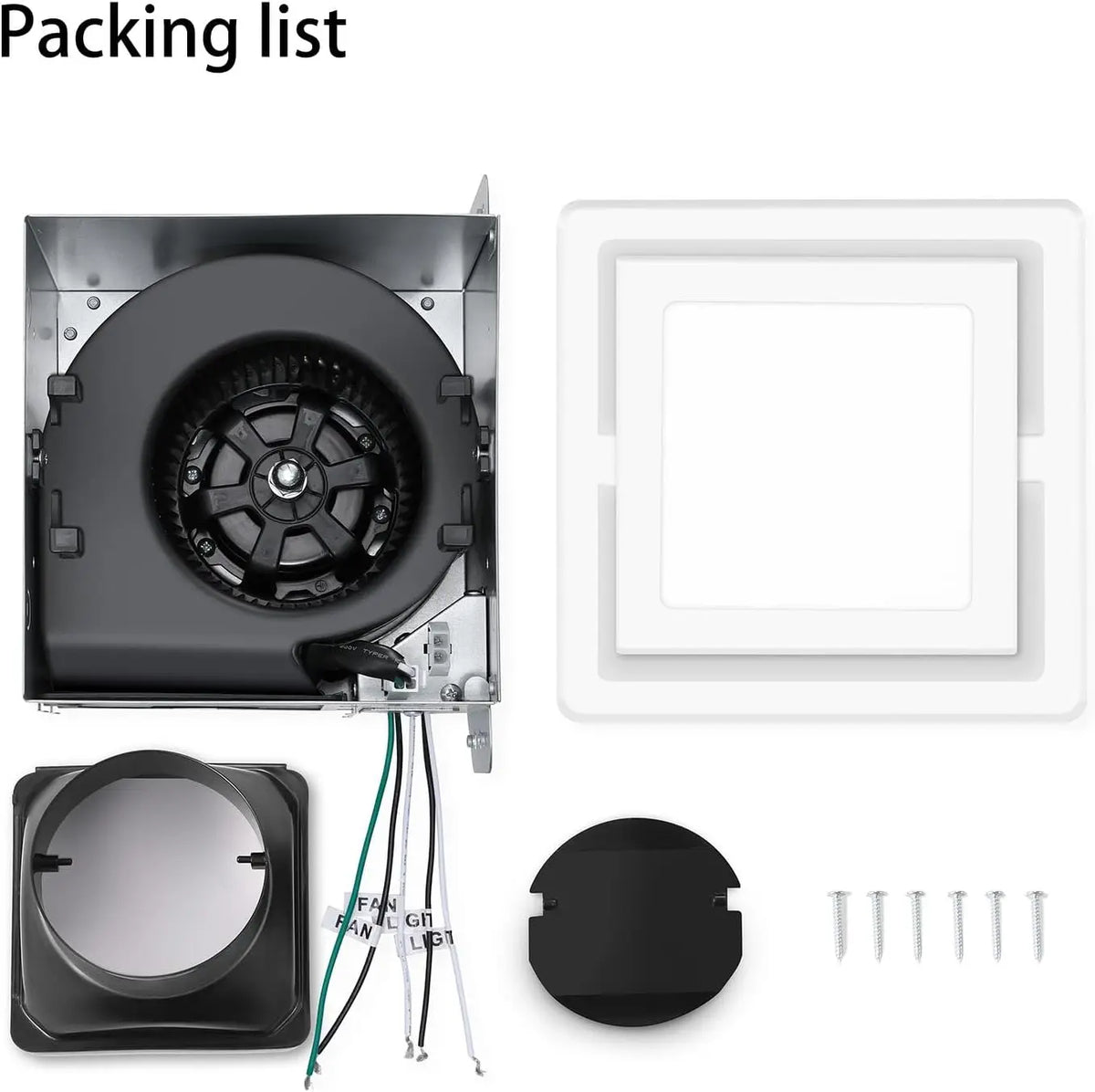Bathroom Exhaust Fan with Light 110 CFM Quiet 6500K 800LM Household Ventilation Fan Light Combo,YYVTL14-110