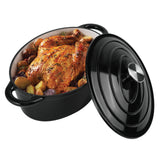 Multifunctional Enameled Cast Iron Dutch Oven 4.5 QT Stainless Steel Bottom Ceramic Exterior Self-Basting Moisture Retention Gas