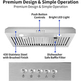 Range Hood 30 Inch Under Cabinet,700 CFM Stainless Steel Ducted/Ductless Range Hood 30 Inch,3 Venting Ways Stove Hood