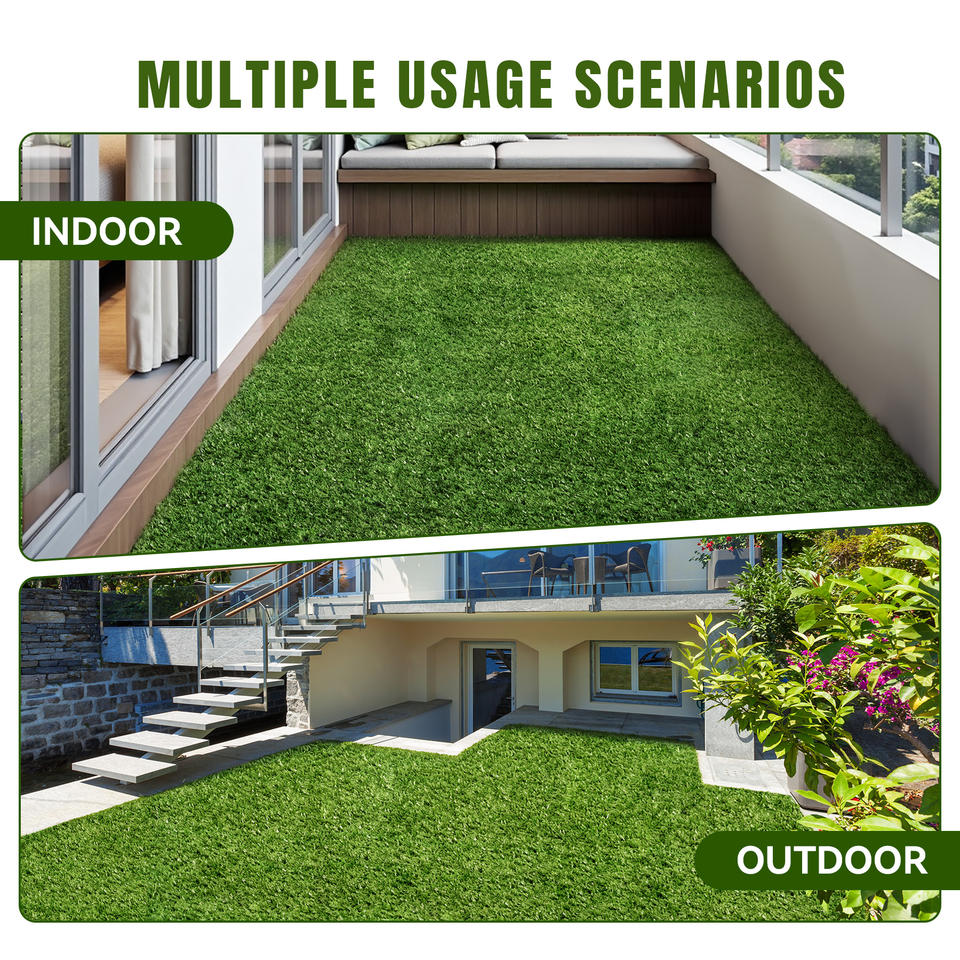 7*12 FT High Density Eco-Friendly Durable Plastic Artificial Grass Carpet Anti-Slip Surface Easy Installation Backyard