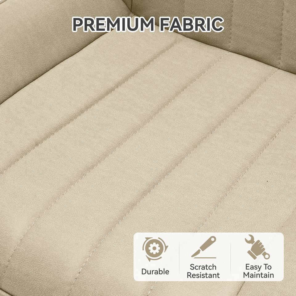 Ergonomic Modern Ribbed Dining Chair Premium Fabric Upholstered Waterproof Soft Adjustable Foot Pads Living Room Park (Set of 4)