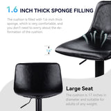 Modern PU Leather Adjustable Swivel Steady Outdoor Dining Bar Chairs Commercial-Grade Counter Height Stools Cafe Hotel Home Use (Set of 2)
