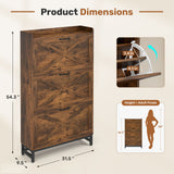 Space-Saving Durable Modular Eco-Friendly Barn Door Style Flip-Top Modern Wooden Living Room Shoe Cabinet Dustproof Dining Home