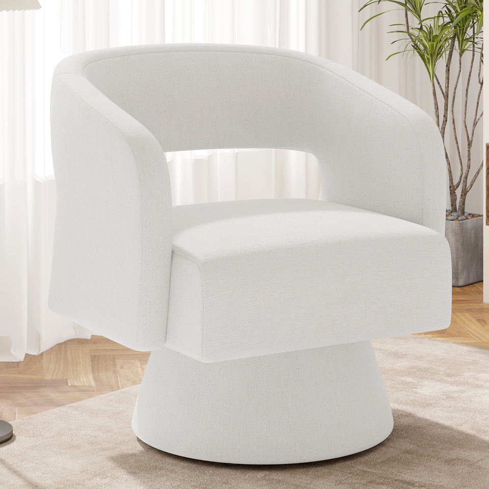 Swivel Barrel Accent Chair Oversized Velvet Upholstered Handmade Modern Luxury 360 Degree Living Room Bedroom Vanity Home Office