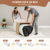 Modern Convertible Extendable Massage Loveseat Sofa Bed Set No Assembly Required Deep Seat Sponge Filling Apartment Mall School