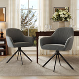 Modern Velvet Reclining Waterproof Swivel Dining Chair 360 Rotation Ergonomic Sturdy Metal Legs for Dining Room Home Office (Set of 2)