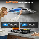 Range Hood 30 Inch Stainless Steel Chimney and Baffle Filters, Touch Control Fan Timer, LED Lights, 3 Speed Fan