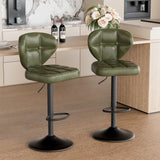 Steady Iron PU Leather Adjustable Hydraulic Eco-Friendly Water Resistant Bar Chair Modern Design Swivel Counter Height Kitchen (Set of 2)