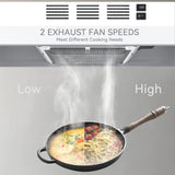 SNDOAS 30 Inch Under Cabinet Range Hood Stainless Steel Vent Hood with LED Light,Under Cabinet Hood with 2 Speed Exhaust Fan