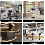 Modern PU Leather Adjustable Swivel Steady Iron Frame Barstools Outdoor Water Resistant Hotel Dining Living Room Thickened Seat (Set of 2)