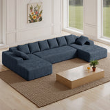 Cloud Extendable Sectional Couches Chaise Lounge U-Shaped No Assembly Required Deep Seat Modular Sofa Set Hall Sponge Foldable