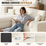 Modern Extendable Velvet Oversized Sectional Sofa Bed Set with Detachable Pillows Thick Sponge Cushion for Large Living Room