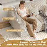 Boneless Convertible Modular Sectional Sofa Set Sponge Filled L-Shaped Chaise Lounge Bed Ottoman Modern Design Massage School