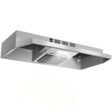 Range Hood 36 Inch Under Cabinet, Stainless Steel Kitchen Vent Hood 280CFM, Built-in Kitchen Stove Hood W/Rocker Button Control