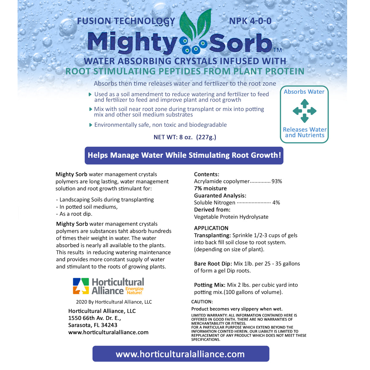 MightySorb Water Storing Crystals, 8 oz.