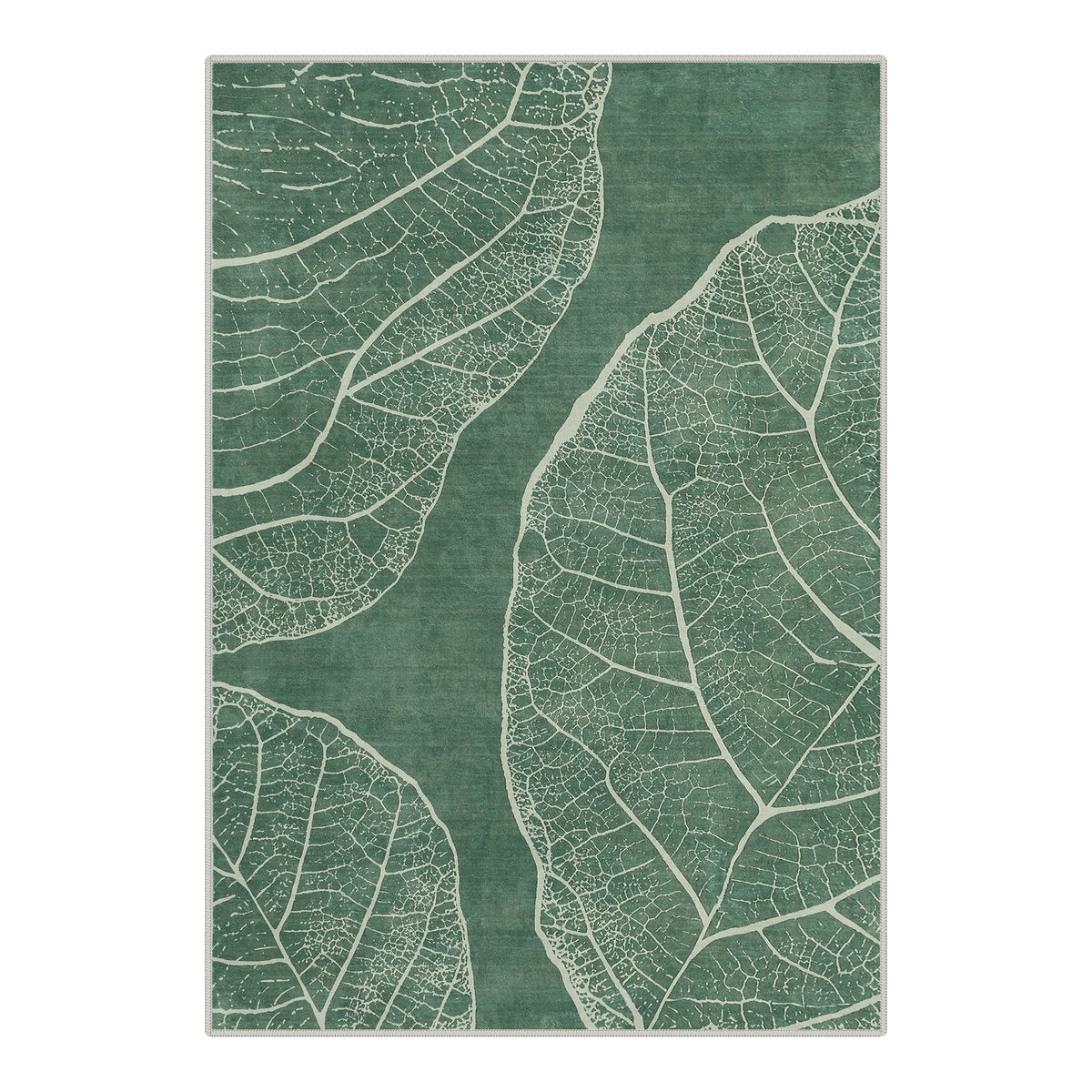 Boho Leaf Print Area Rug, Washable Non Slip Living Room Bedroom Rug