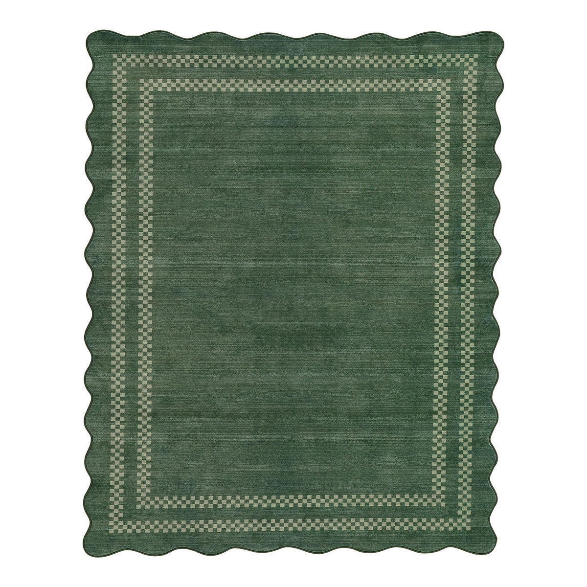 Scalloped Soft Geometric Area Rug, Washable Non Slip Living Room Bedroom Rug