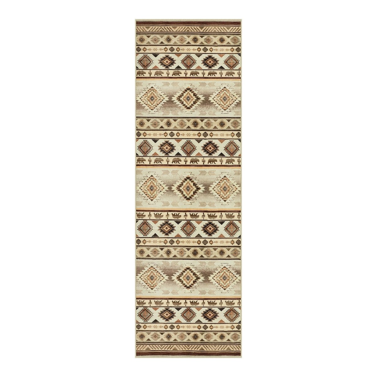 Southwestern Area Rug and Runner Rug, Washable Non Slip Hallway Kitchen Bathroom Rug