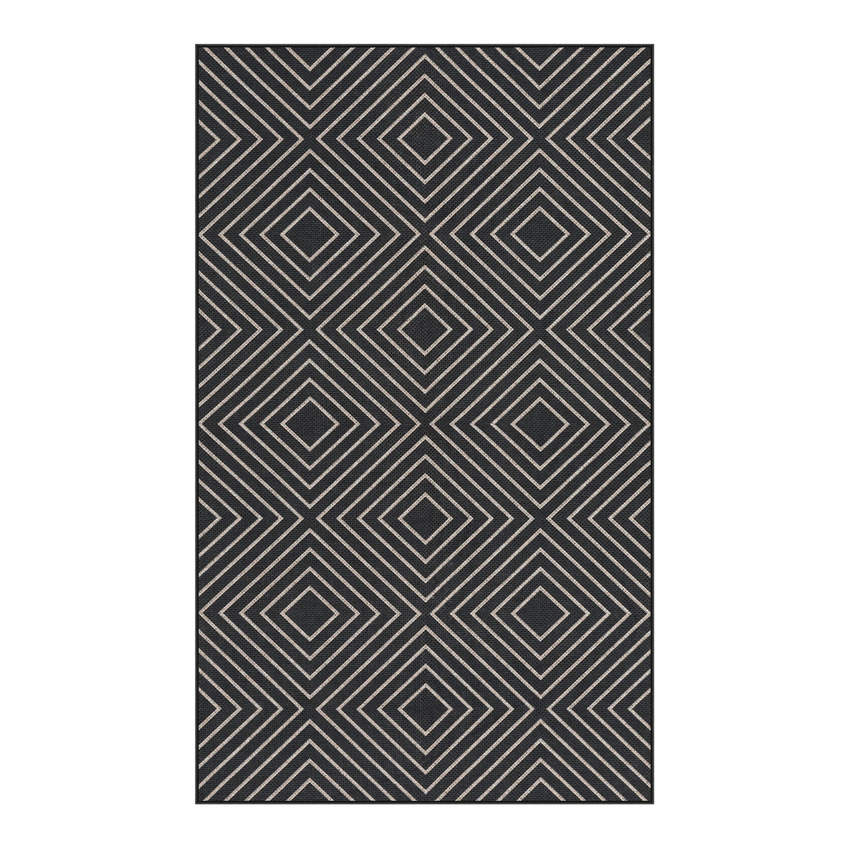 Geometric Easy Jute Area Rug, Washable Non Slip Indoor Outdoor Patio Entryway Rug