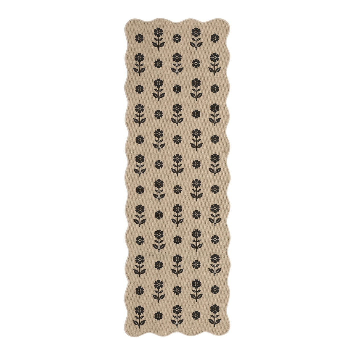 Floral Easy Jute Area Rug and Runner Rug, Washable Non Slip Hallway Kitchen Entryway Rug