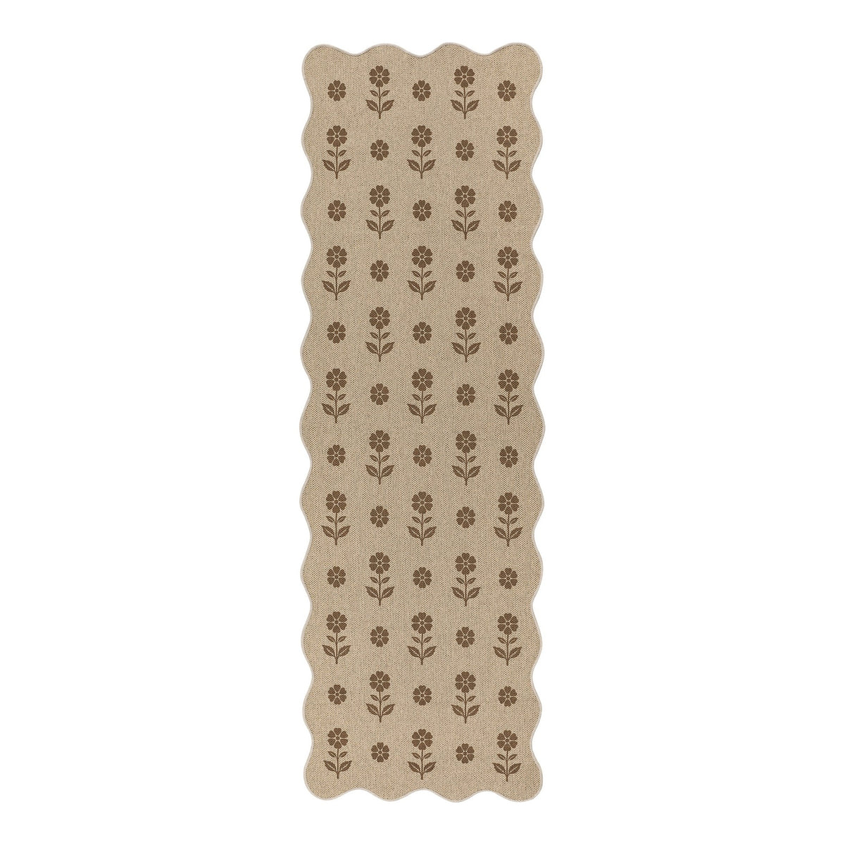 Floral Easy Jute Area Rug and Runner Rug, Washable Non Slip Hallway Kitchen Entryway Rug