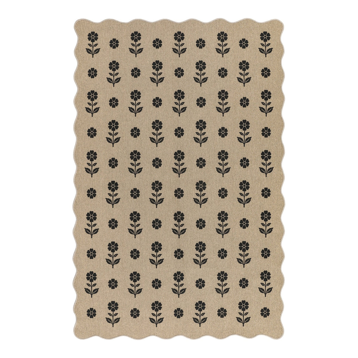 Floral Easy Jute Area Rug and Runner Rug, Washable Non Slip Hallway Kitchen Entryway Rug