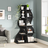 5-Tier Corner Shelf, Modern Wall Corner Bookshelf Bookcase