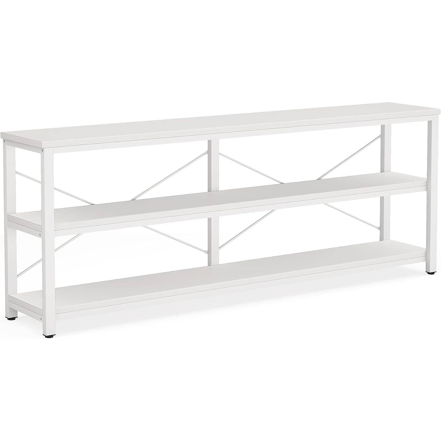 3-Tier Sofa Console Table with Metal Frame