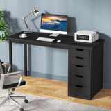 47" Computer Desk with 5 Drawers, Modern Study Table Writing Desk