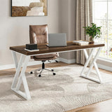 Heavy-Duty Computer Desk, 55" Simple  Study Desk Writing Table