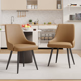 Contemporary Reclining Dining Chairs PU Leather Upholstered Eco-Friendly Waterproof Thick Cushion Home Office Apartment (Set of 2)