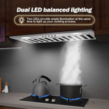 Range Hood Insert 20 Inch 600 CFM Stainless Steel,  Ultra-Quiet Built-in Kitchen Exhaust Hood with Dishwasher-Safe Filter,