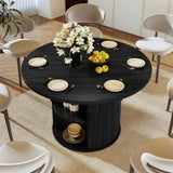 Large Convertible Solid Wood Dining Table Half-Open Sliding Door Storage Compartment Modern Home Hotel Workshop Dining Room