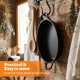 2 Pack Cast Iron Skillets Wooden Serving Trays Durable Eco-Friendly Food Safe No Coating PFOA/BPA Free Binaural Handles Baking (Set of 2)