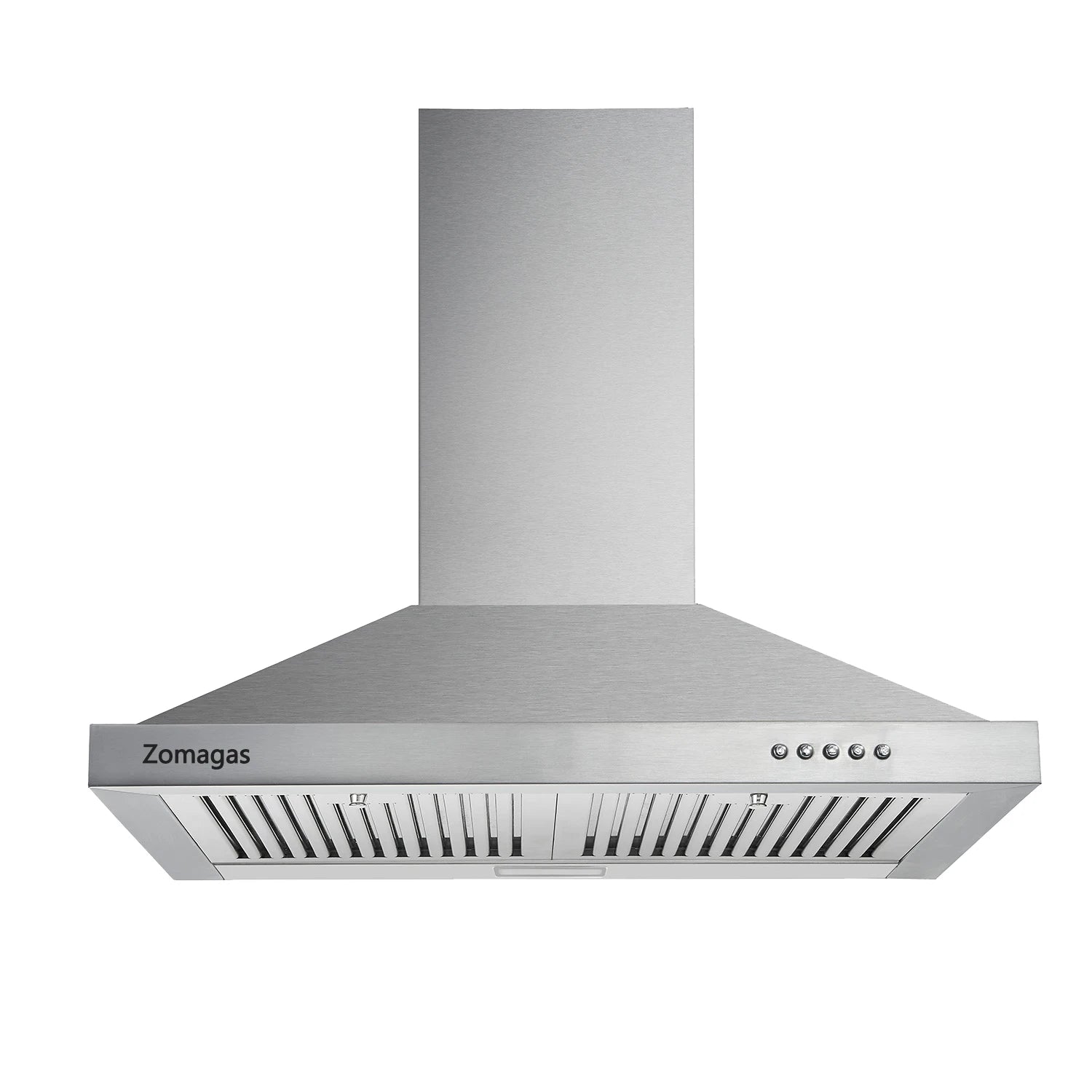 24 Inch Range Hood, Wall Mount Vent Hood in Stainless Steel 3 Speed Exhaust Fan, Energy Saving LED Light, Push Button Control