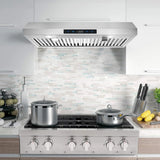 Range Hood 30 Inch Under Cabinet, Range Hoods with Touch Control,3-Venting Kitchen Hood,Stainless Steel Vent Hood