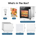 Food Dehydrator Machine 8 Tray Stainless Steel - Large Capacity Dehydrators for Food and Jerky, 600W Fruit Dehydrator