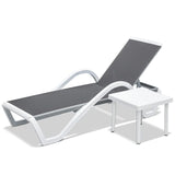 Leisure Outdoor Aluminum Chaise Lounge Bed with Table