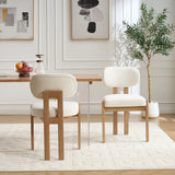 Elegant Farmhouse Accent Cane Solid Wood Leg Chenille Fabric Upholstered Dining Chair For Home Furniture