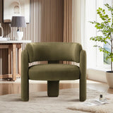 Modern Arm Chair Stock Green Velvet Fabric Accent Chair Wood Frame Ergonomic Wingback Leisure Chair Living Bedroom Furniture