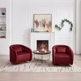 In Stock at Overseas Warehouse: 1pc/Box Luxury Boucle Fabric Swivel Accent Chairs for Living Room Furniture (white/wine Red)
