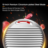 10 Inch Commercial Meat Slicer, 240W Frozen & Cheese Slicer, Premium Chromium-plated Steel Blade, Semi-Auto, Low Noise