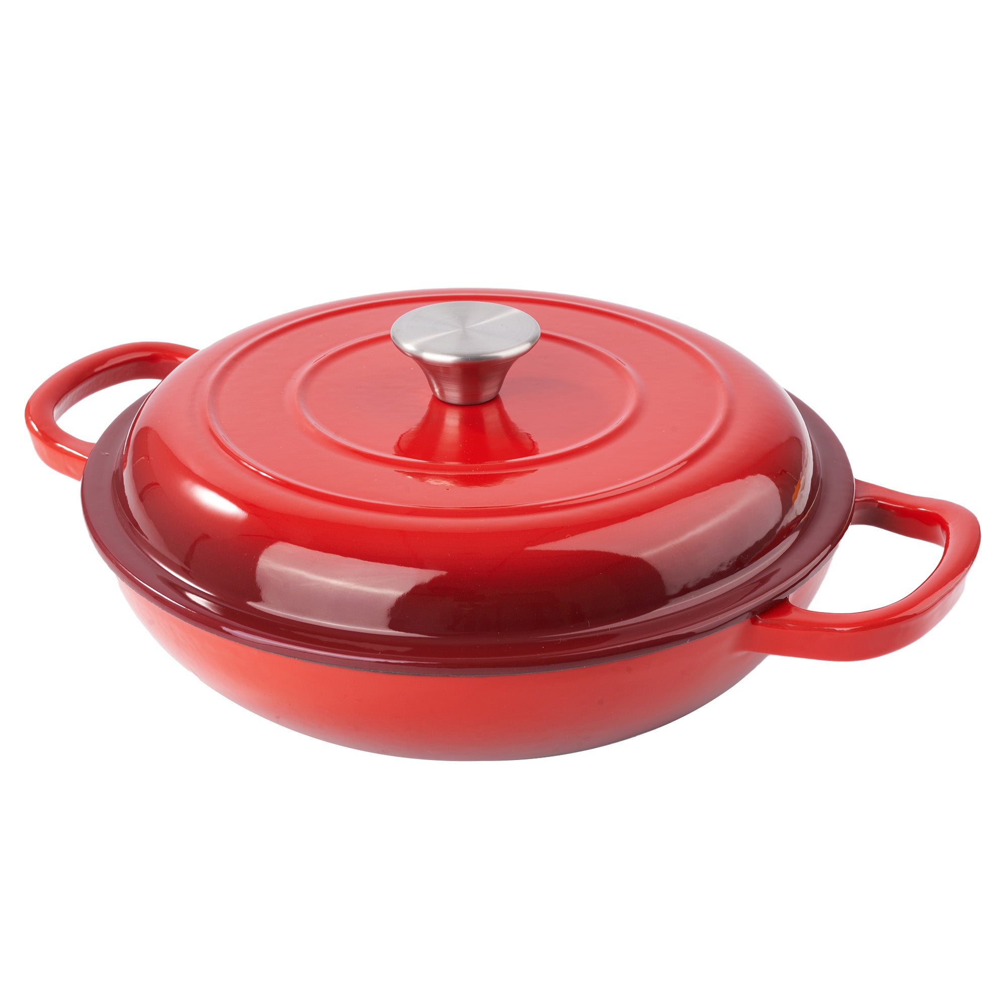 3 Quart Enameled Cast Iron Dutch Oven Ceramic Exterior Non-Stick Stainless Steel Bottom Dishwasher Safe Gas Induction Ready