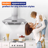 Wall Mount Range Hood 30 inch, 700 CFM Kitchen Hood Stainless Steel Stove Vent Hood with Gesture Sensing & Touch Control