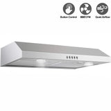 SNDOAS Under Cabinet Range Hood,30 Inch Ductless Range Hood Alterable to Ducted,Stainless Steel Kitchen Exhaust Hood