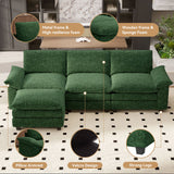 Modular Extendable Convertible Sectional Sofa Set Comfy Cloud Couch Ottoman L-Shape 6-Seat Chenille Sleeper Deep Sponge